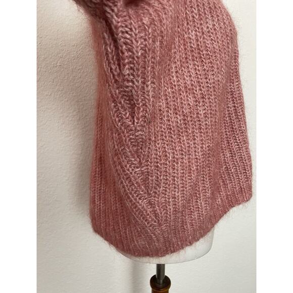 Sezane Sweater Cardigan Fuzzy Wool Mohair Ribbed Knit Achille - Picture 7 of 13